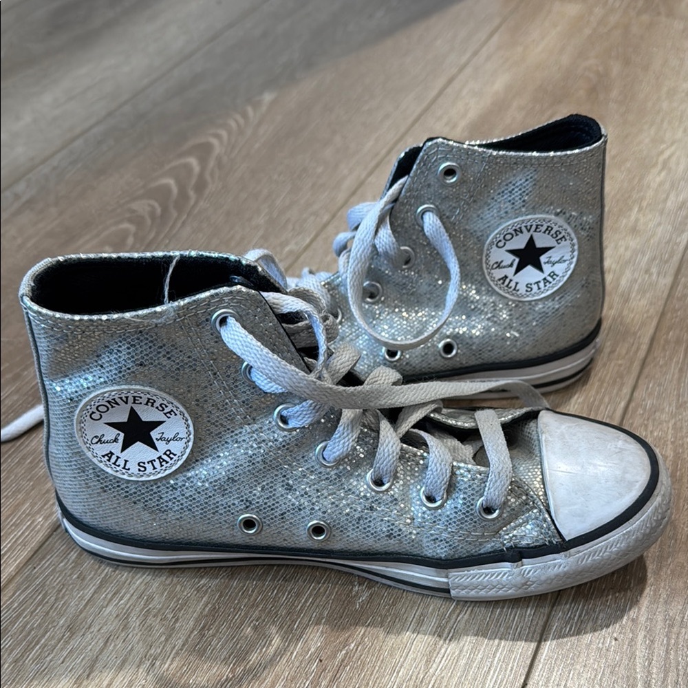 Converse Kids Silver High-Top Sneakers
